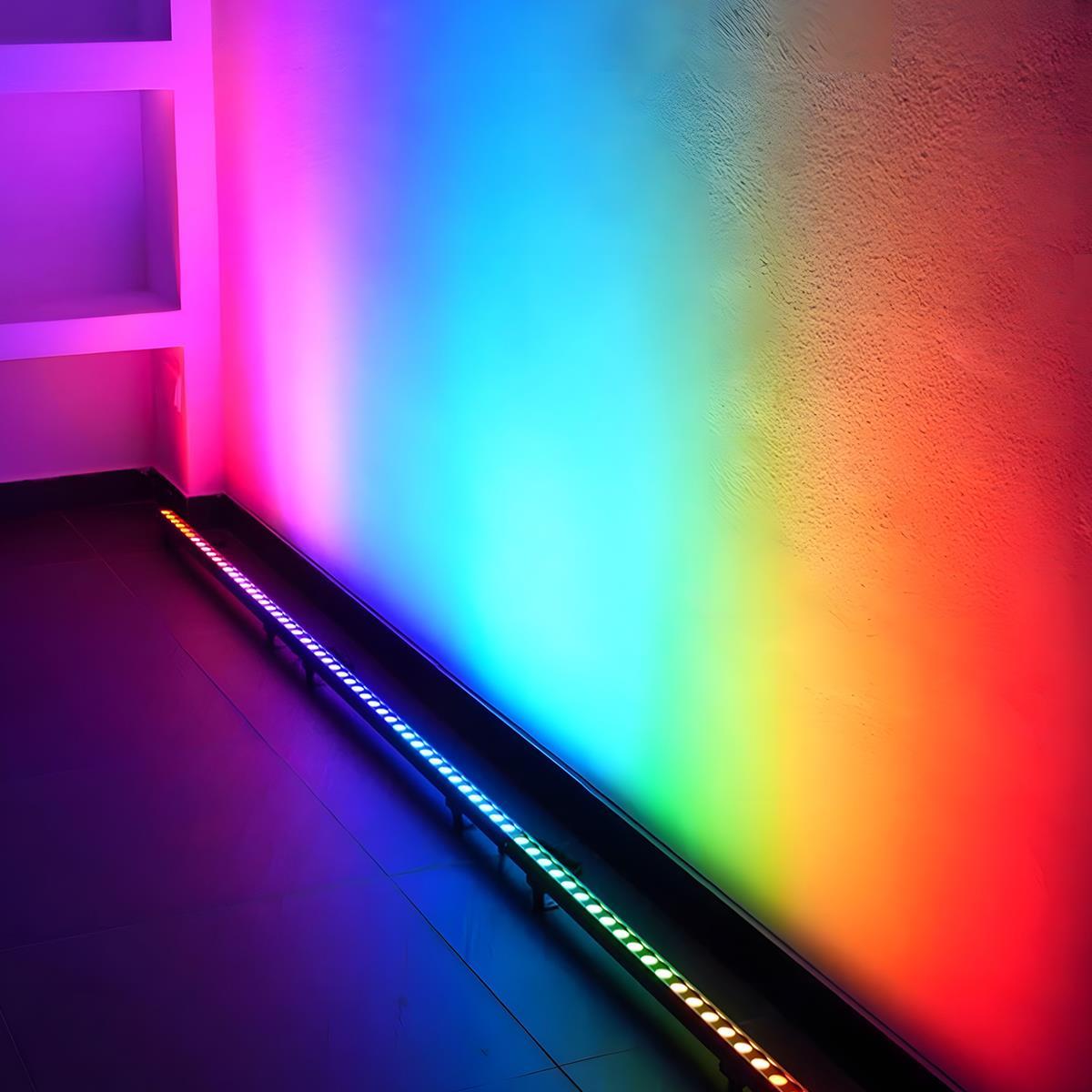 Low Voltage Waterproof Outdoor Recessed LED Wall Washer Lights RGB Dimmable DC24V 39.37&