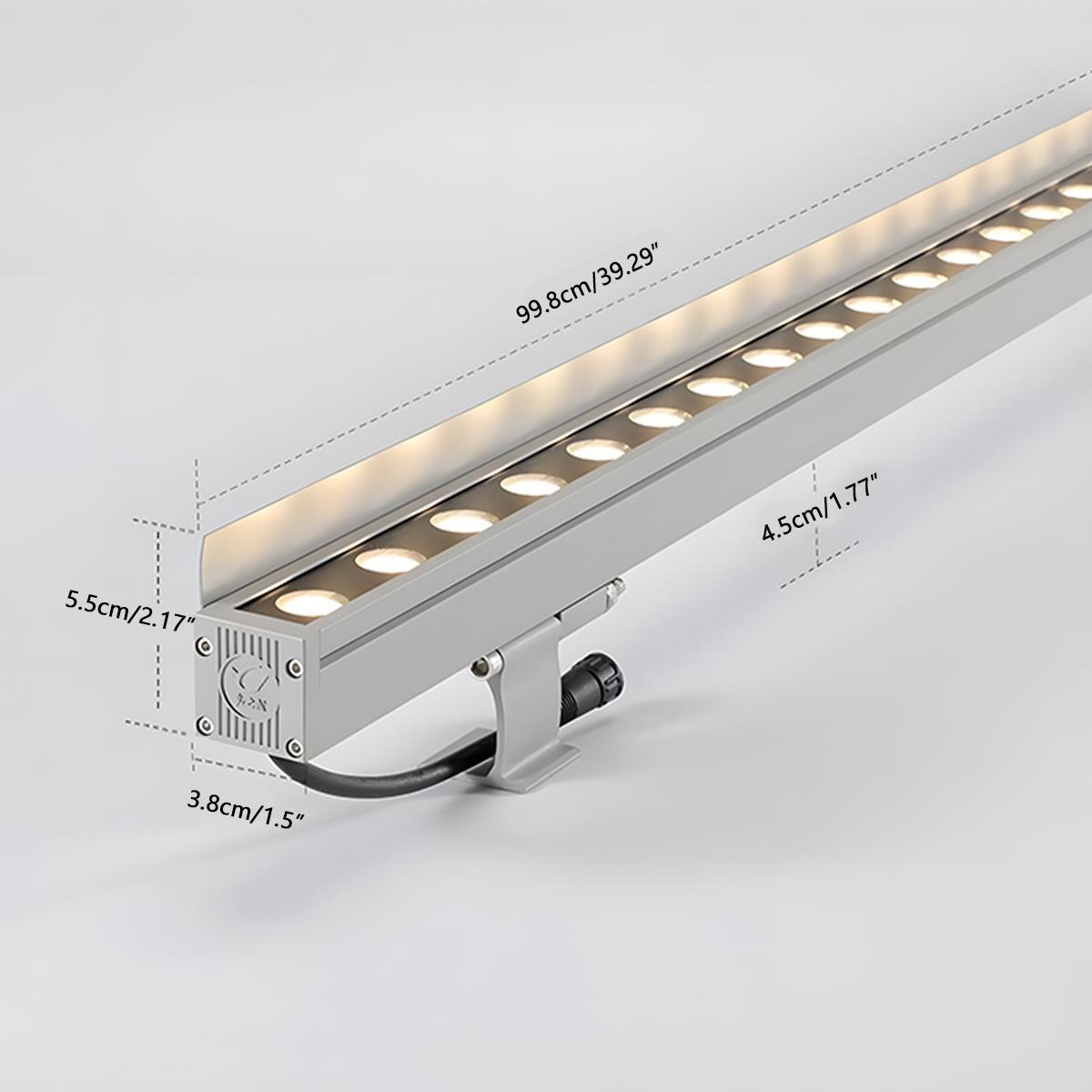 Low Voltage Waterproof Outdoor Recessed LED Wall Washer Lights RGB Dimmable DC24V 39.37&