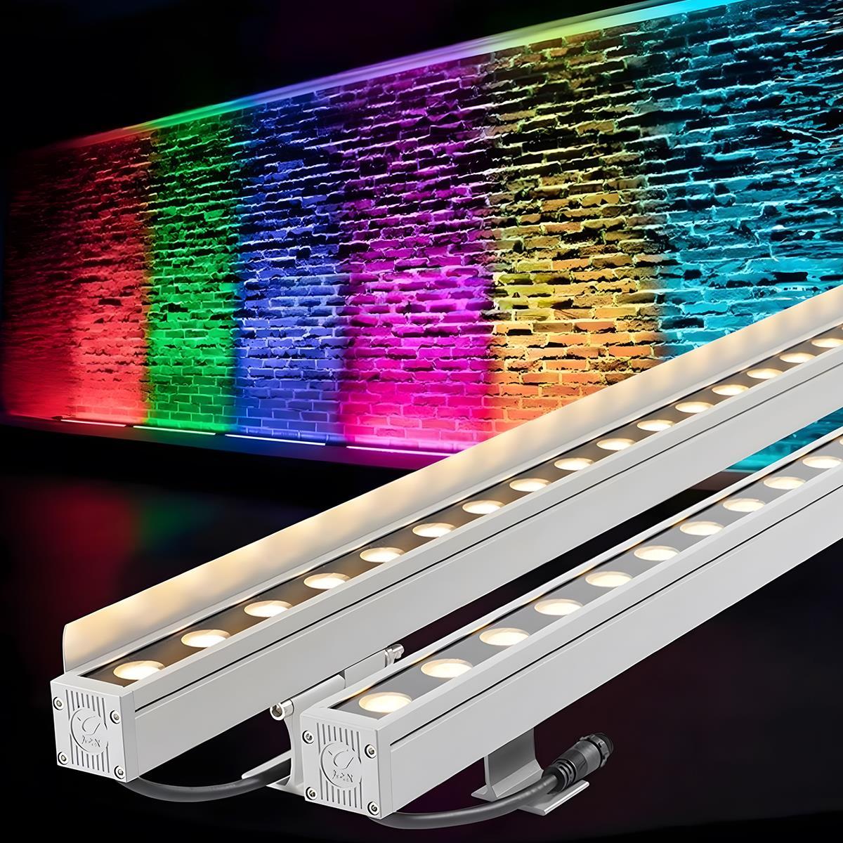 Low Voltage Waterproof Outdoor Recessed LED Wall Washer Lights RGB Dimmable DC24V 39.37&