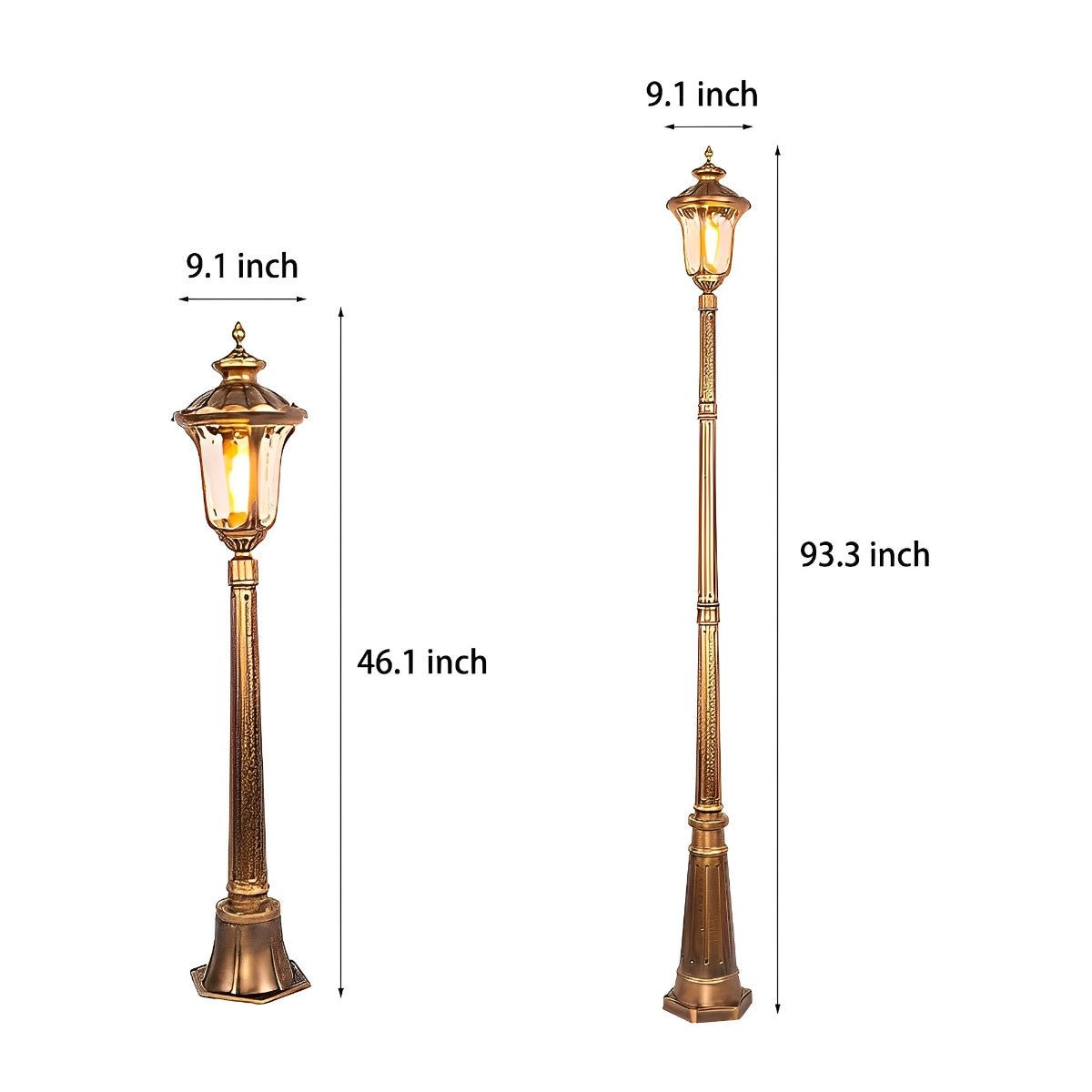 Luminous Guardian European Vintage Waterproof Aluminium LED Bronze Street Lights - Flyachilles