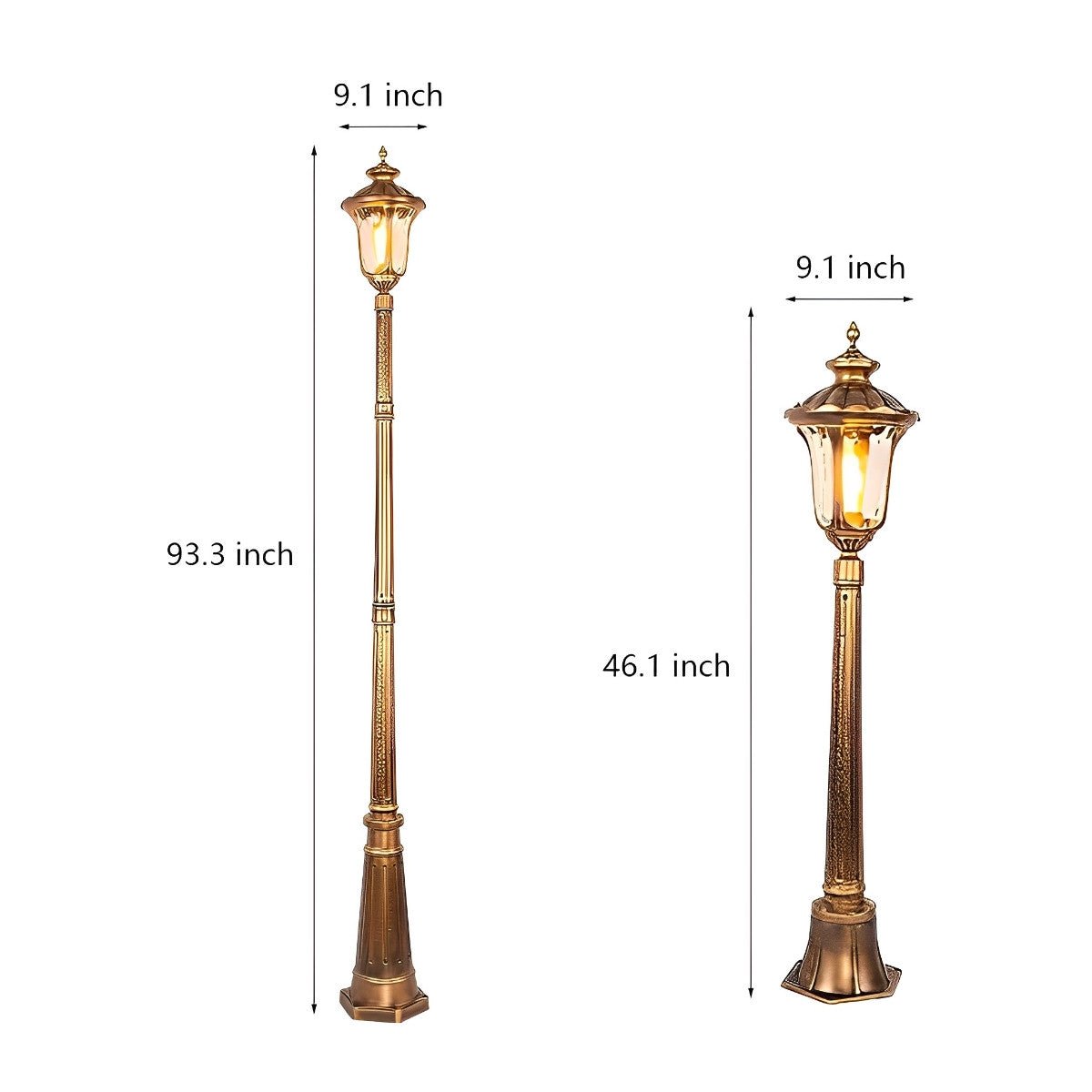 Luminous Guardian European Vintage Waterproof Aluminium LED Bronze Street Lights - Flyachilles