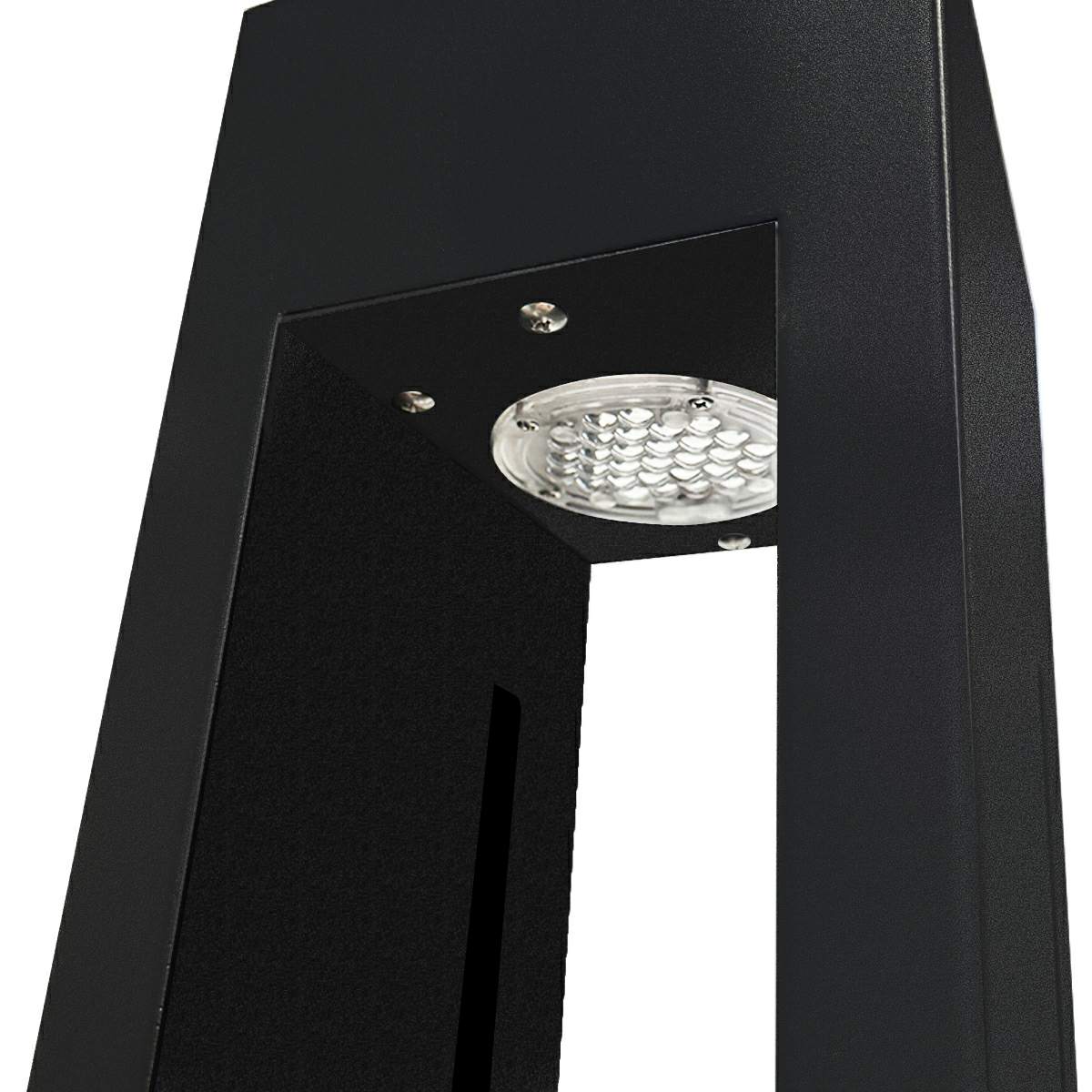 Mecha Modern Ash Black Rectangle LED Column Outdoor Post Lights - Flyachilles