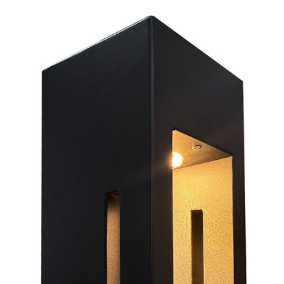 Mecha Modern Ash Black Rectangle LED Column Outdoor Post Lights - Flyachilles