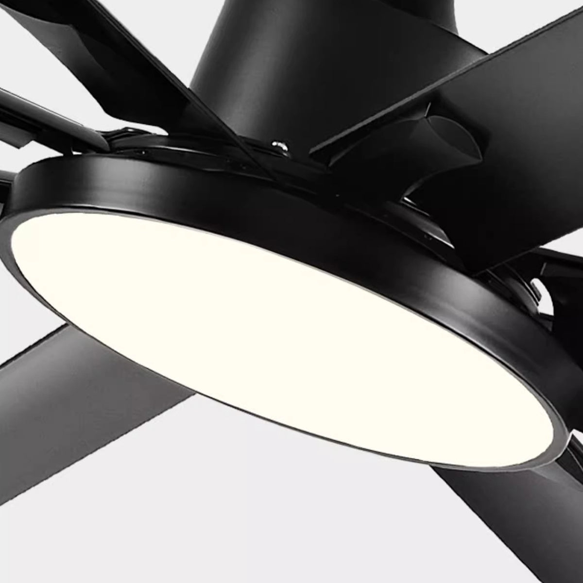 Mid-Century Modern Black 8-Blade Scandinavian DC Motor Ceiling Fan