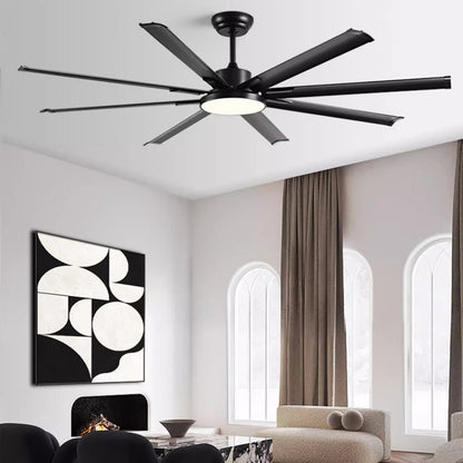 Mid - Century 8 - Blade Scandinavian Ceiling Fan with Full - Spectrum LED Light - Flyachilles