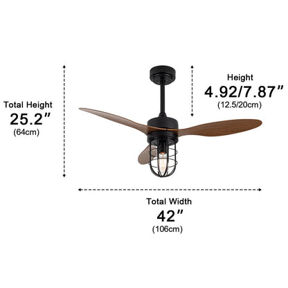 Mid - Century Modern DC Motor Reverse Ceiling Fan - with Lanterns Light - Flyachilles