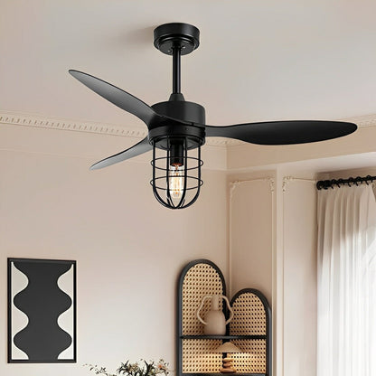 Mid - Century Modern DC Motor Reverse Ceiling Fan - with Lanterns Light - Flyachilles