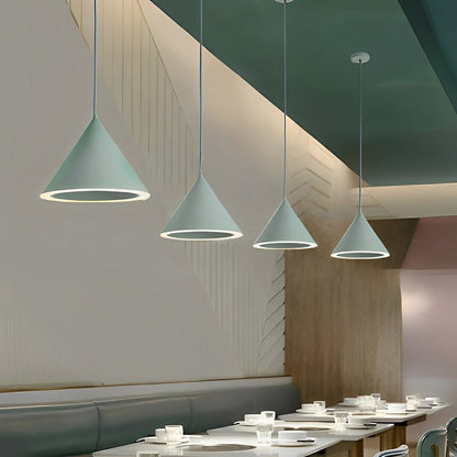 Minimalist Conical LED Macaron Color Pendant Light Island Lighting Chandelier - Flyachilles