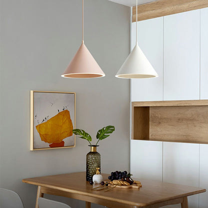 Minimalist Conical LED Macaron Color Pendant Light Island Lighting Chandelier - Flyachilles