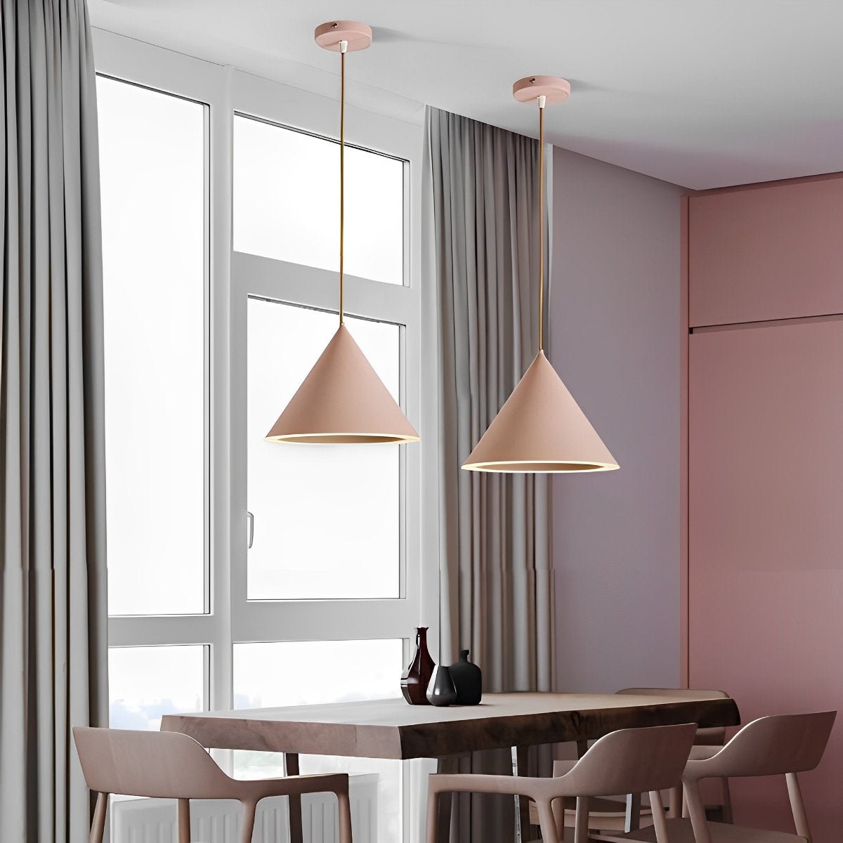 Minimalist Conical LED Macaron Color Pendant Light Island Lighting Chandelier - Flyachilles