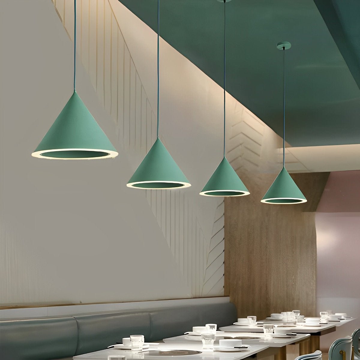 Minimalist Conical LED Macaron Color Pendant Light Island Lighting Chandelier - Flyachilles