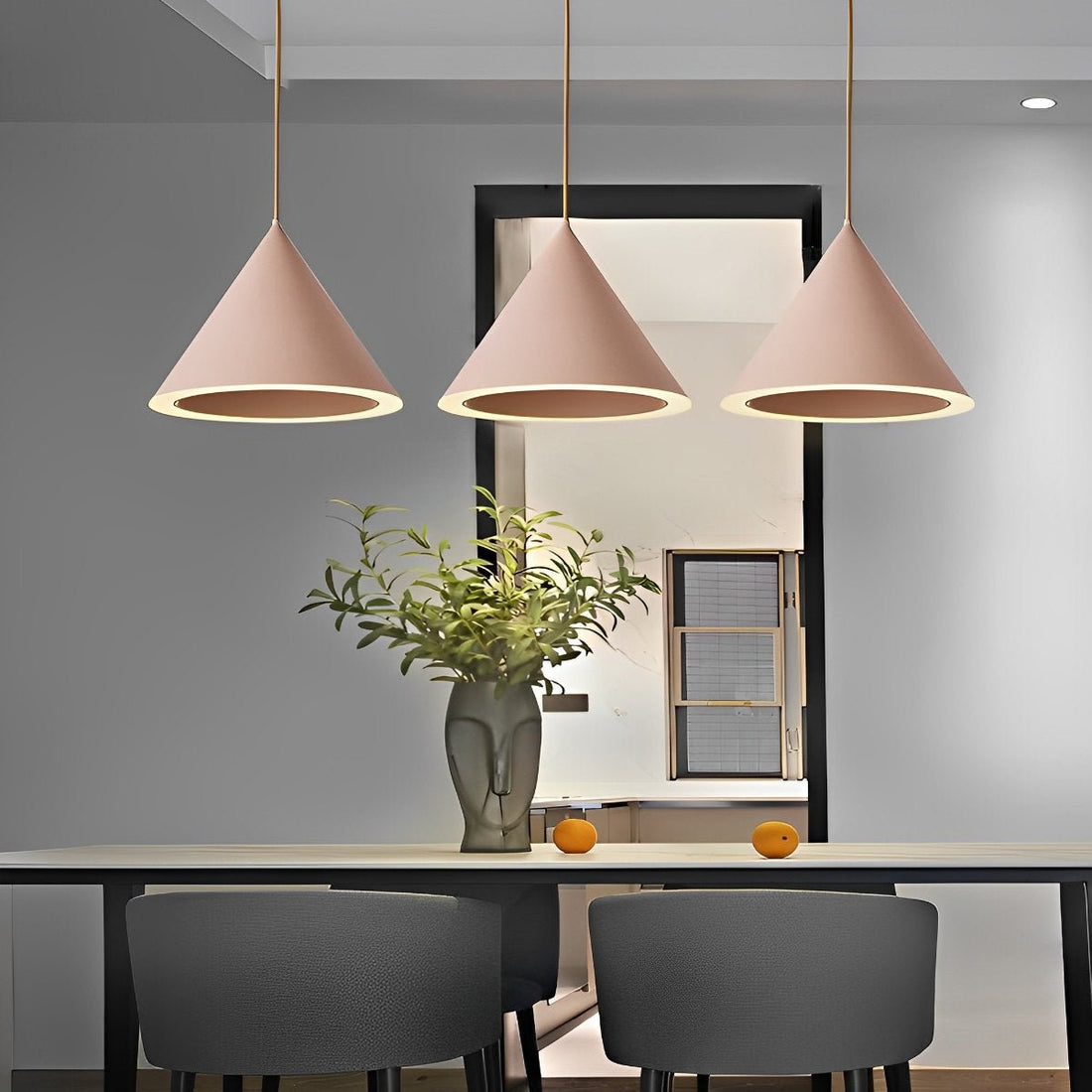 Minimalist Conical LED Macaron Color Pendant Light Island Lighting Chandelier - Flyachilles