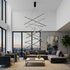 Minimalist Geometric Tiered Strip Dimming LED Black Modern Chandelier - Flyachilles