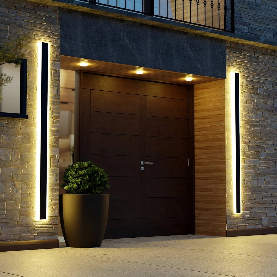 Minimalist Line Outdoor Waterproof LED Garden Wall Sconces - Flyachilles