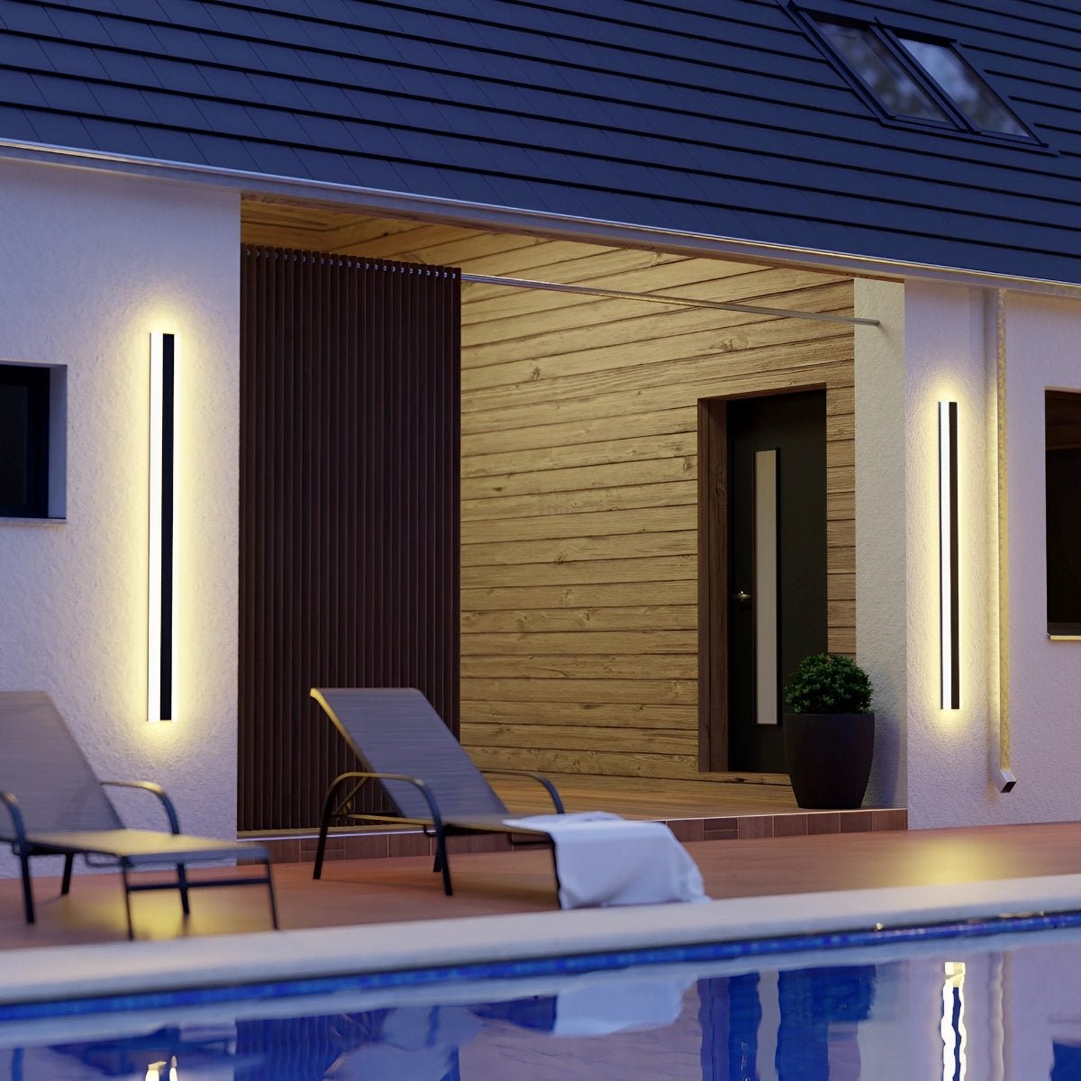 Minimalist Line Outdoor Waterproof LED Garden Wall Sconces - Flyachilles