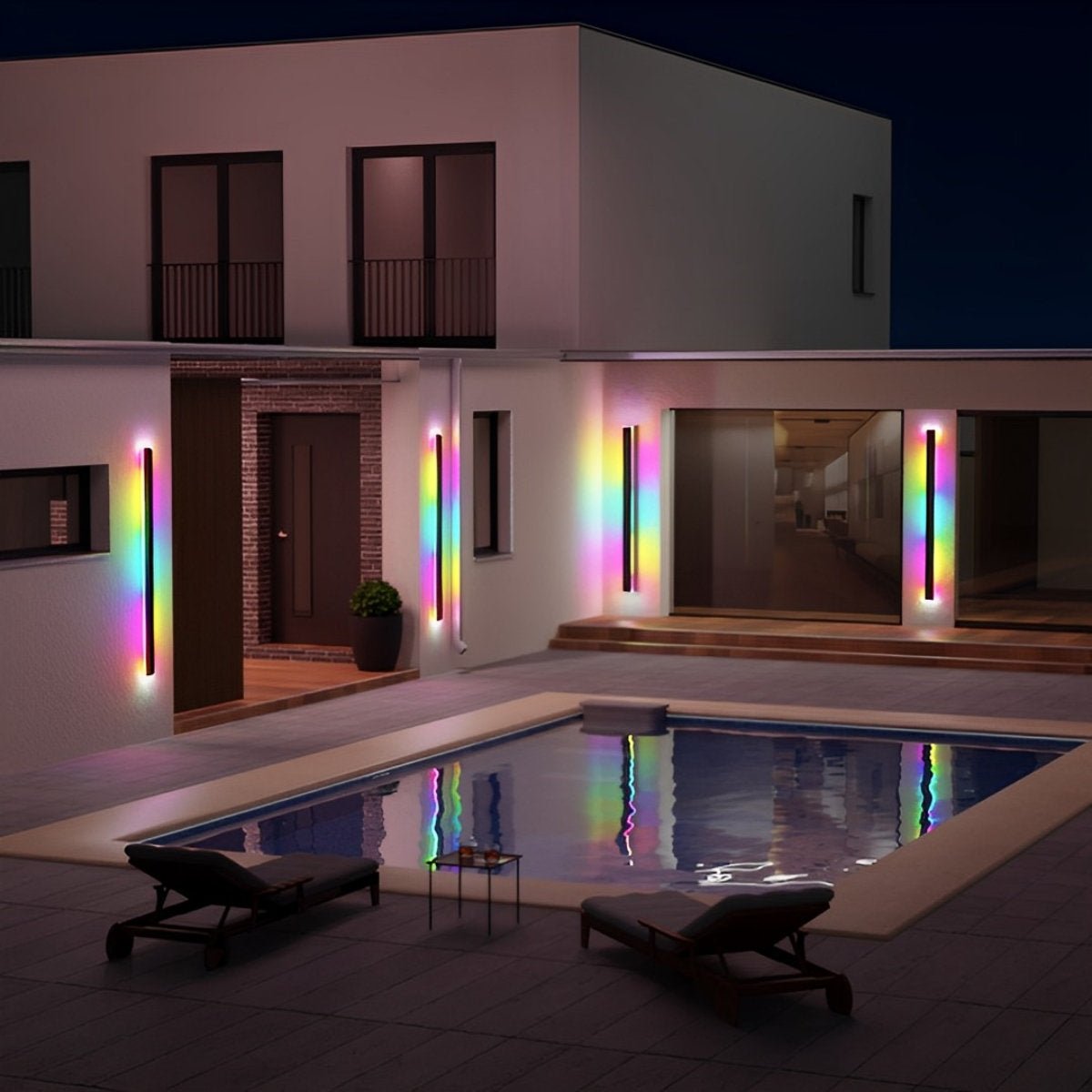 Minimalist Line Outdoor Waterproof LED Garden Wall Sconces - Flyachilles