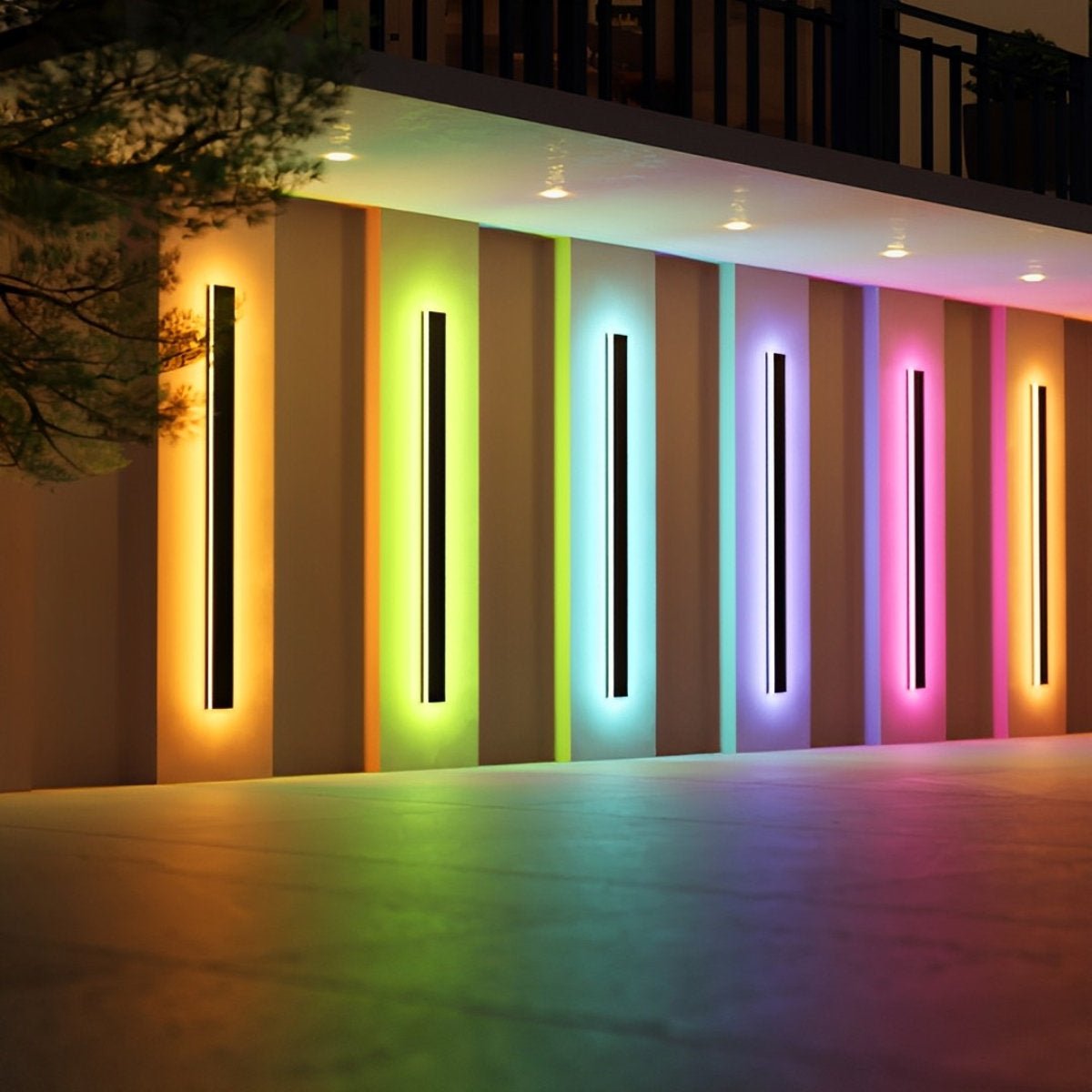 Minimalist Line Outdoor Waterproof LED Garden Wall Sconces - Flyachilles