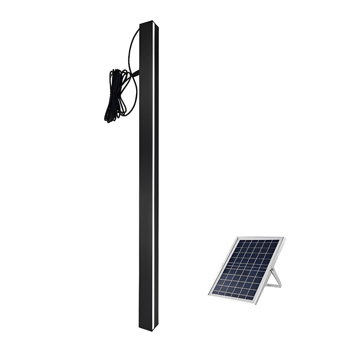 Minimalist Long Strip LED Waterproof Black Modern Solar Wall Light - Flyachilles