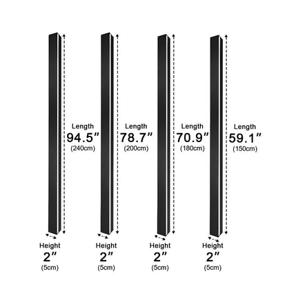 Minimalist Long Strip LED Waterproof Black Modern Solar Wall Light - Flyachilles