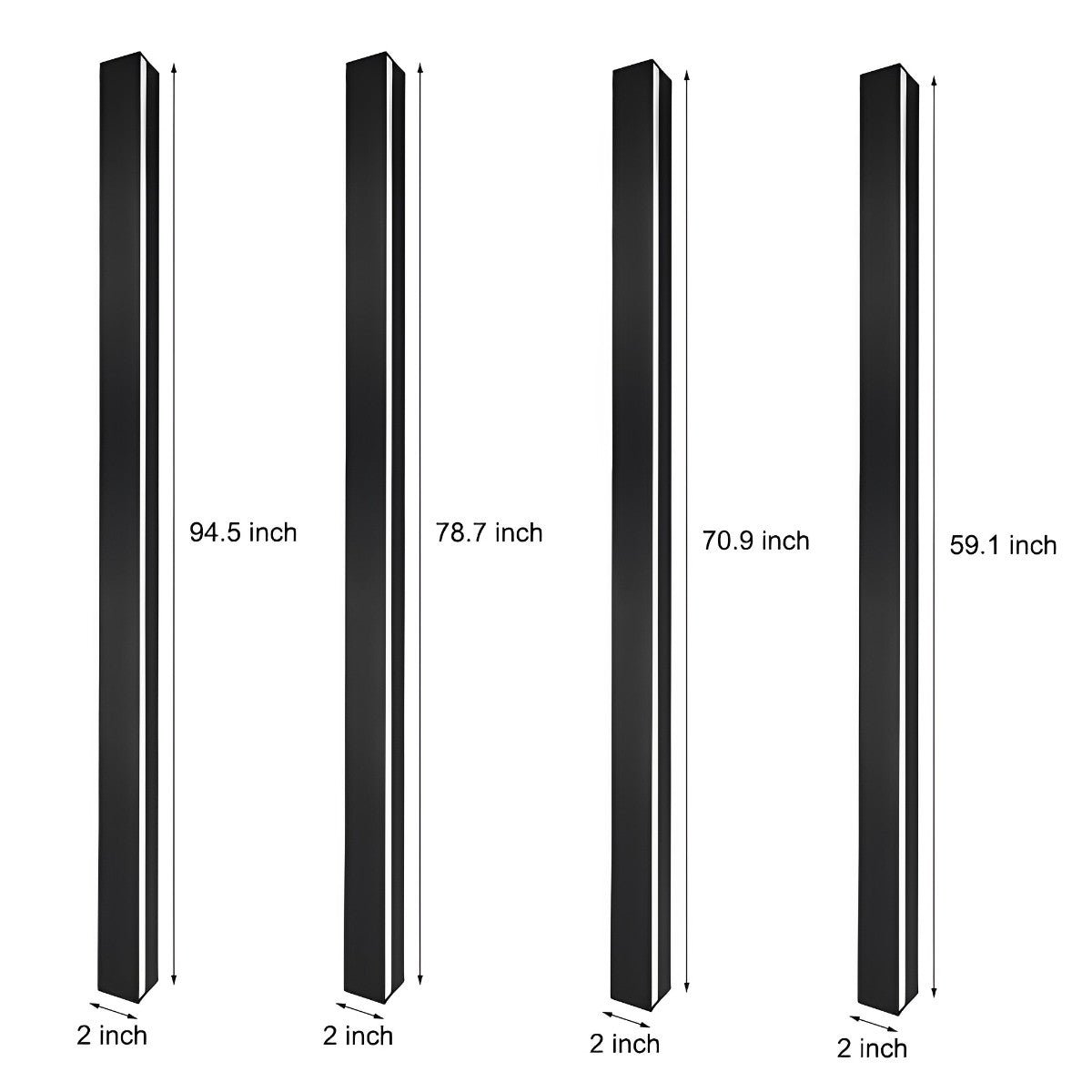 Minimalist Long Strip LED Waterproof Black Modern Solar Wall Light - Flyachilles