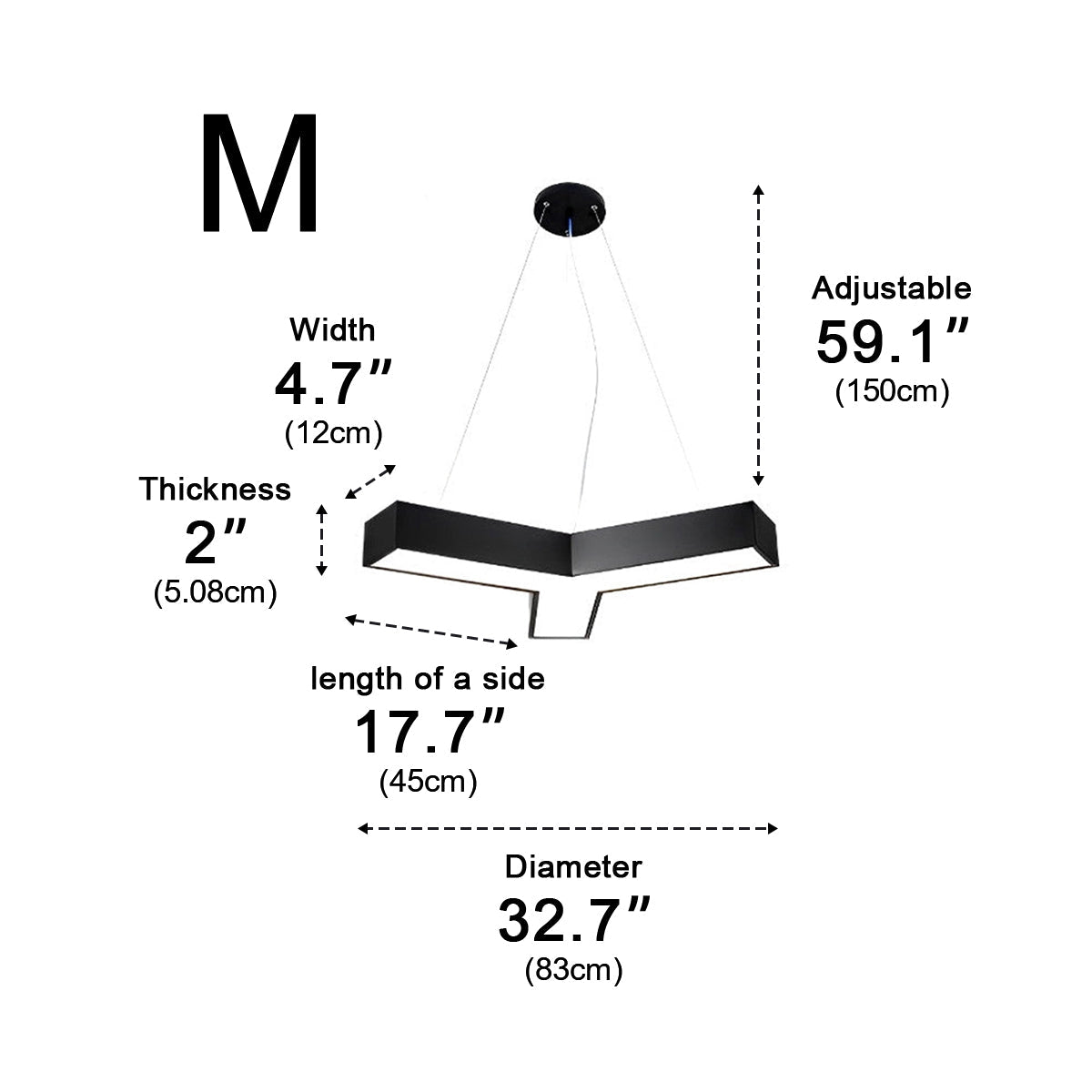 Minimalist Modern Geometric Y - Shaped Office Chandelier LED Hanging Ceiling Lighting - Flyachilles