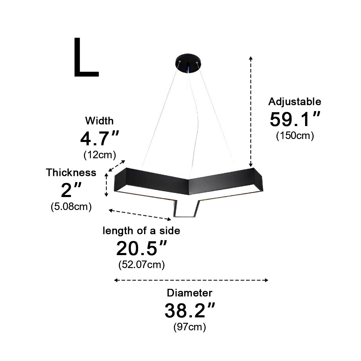Minimalist Modern Geometric Y - Shaped Office Chandelier LED Hanging Ceiling Lighting - Flyachilles