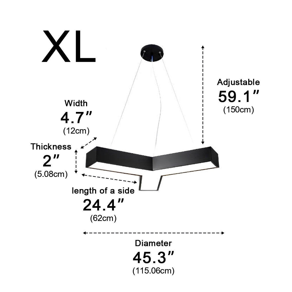 Minimalist Modern Geometric Y - Shaped Office Chandelier LED Hanging Ceiling Lighting - Flyachilles
