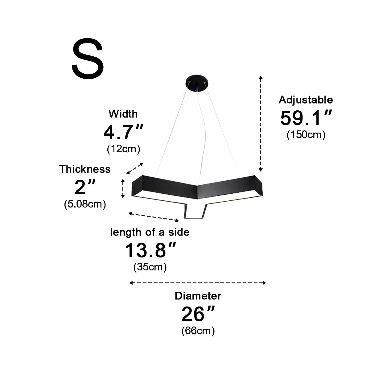 Minimalist Modern Geometric Y - Shaped Office Chandelier LED Hanging Ceiling Lighting - Flyachilles