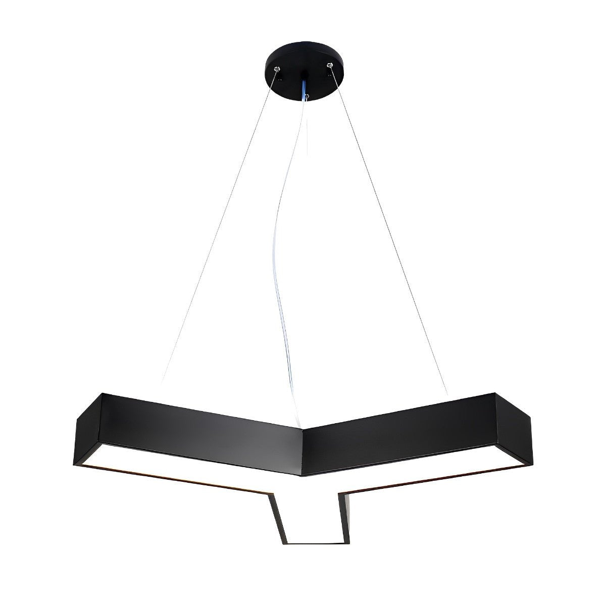 Minimalist Modern Geometric Y - Shaped Office Chandelier LED Hanging Ceiling Lighting - Flyachilles