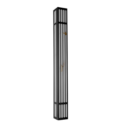 Minimalist Modern Linear Rectangular Waterproof Black Outdoor Wall Sconce - Flyachilles