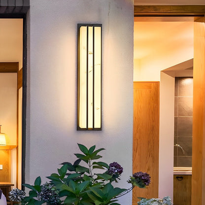 Minimalist Rectangular Resin Waterproof LED Black Modern Outdoor Lighting - Flyachilles