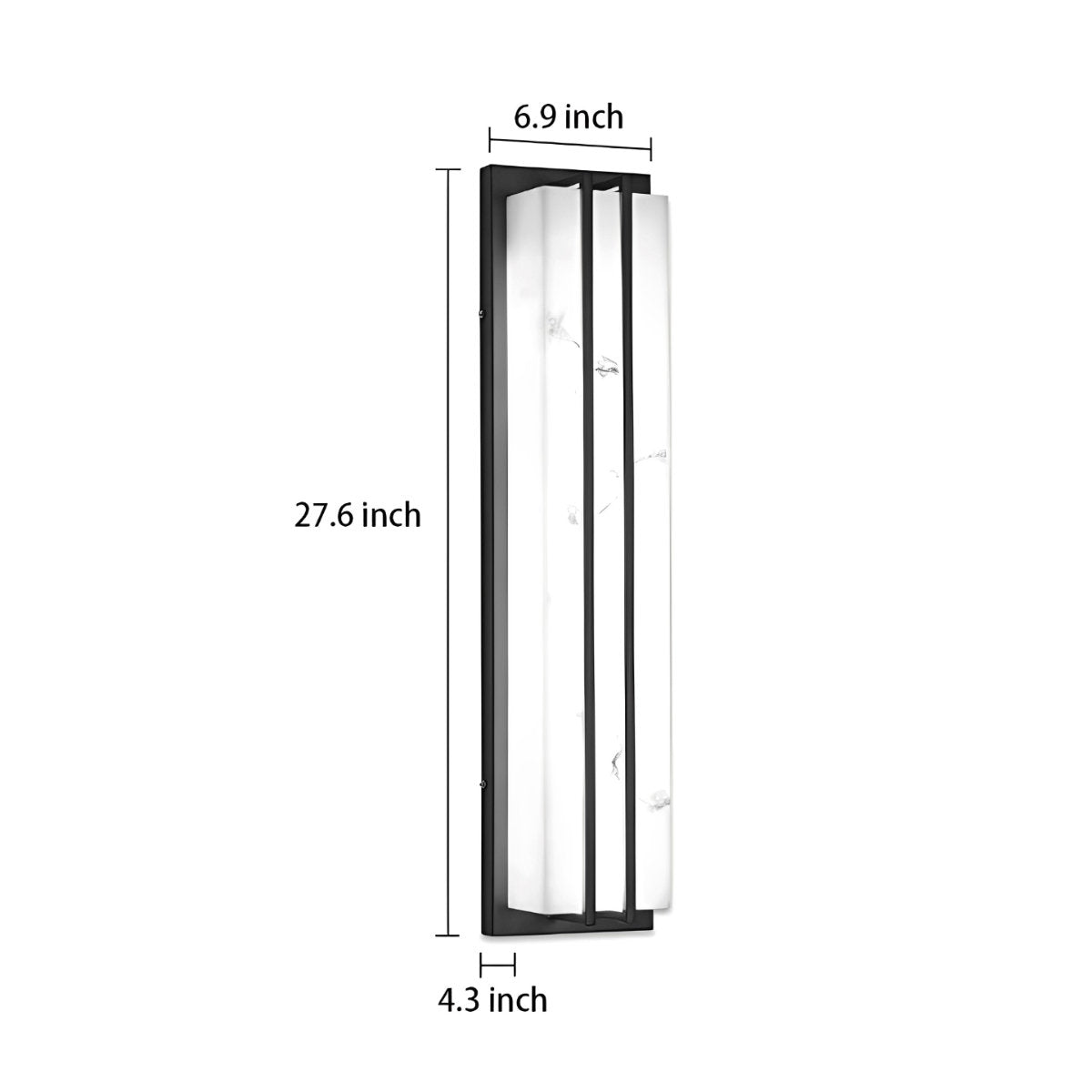 Minimalist Rectangular Resin Waterproof LED Black Modern Outdoor Lighting - Flyachilles