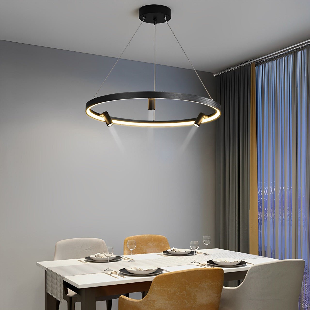 Minimalist Round Ring Creative LED Chandelier Hanging Lamp - Flyachilles