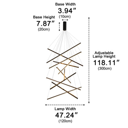Minimalist Strip Stepless Dimming LED Black Modern Chandelier - Flyachilles