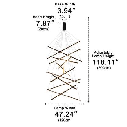 Minimalist Strip Stepless Dimming LED Black Modern Chandelier - Flyachilles