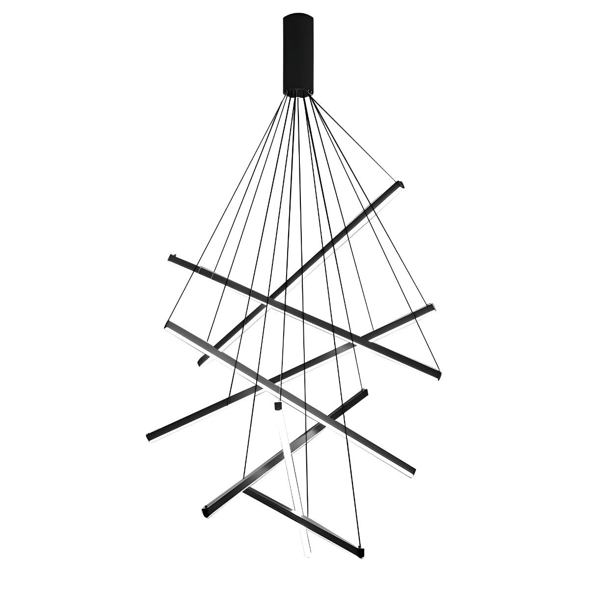 Minimalist Strip Stepless Dimming LED Black Modern Chandelier with Remote - Flyachilles