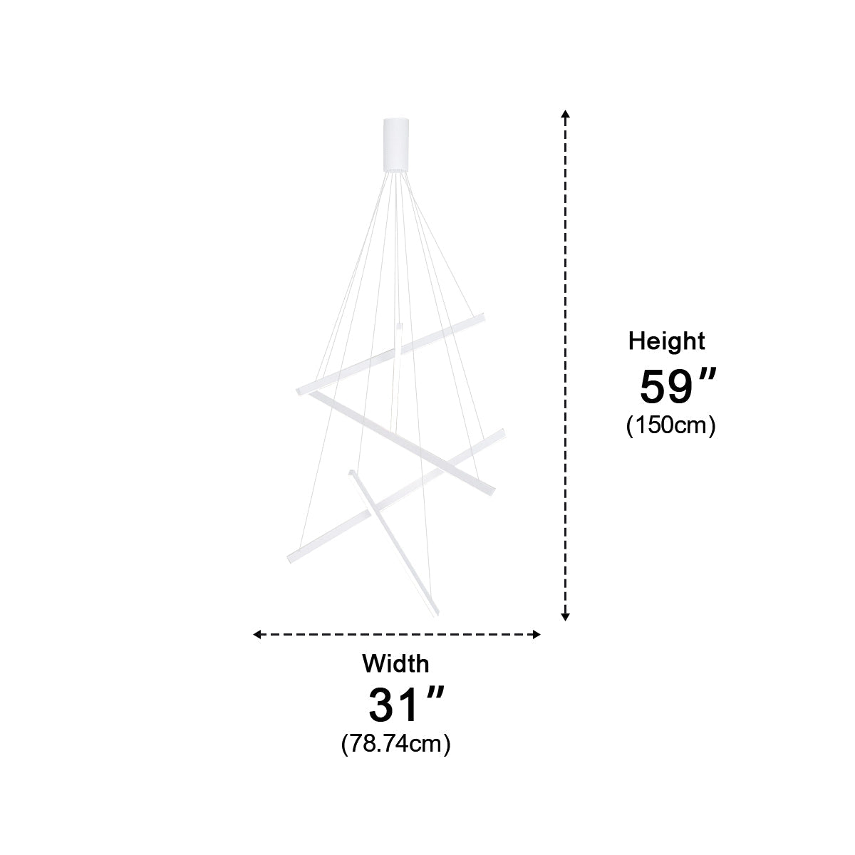 Minimalist Strip Stepless Dimming LED White Modern Chandelier - Flyachilles