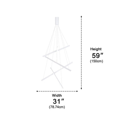 Minimalist Strip Stepless Dimming LED White Modern Chandelier - Flyachilles