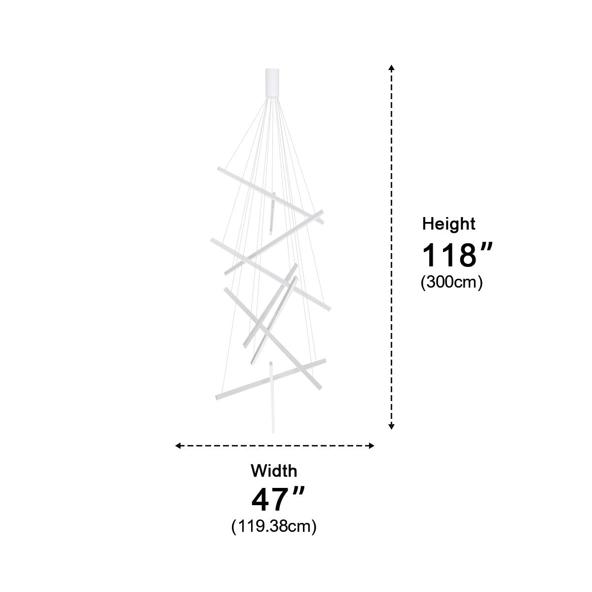 Minimalist Strip Stepless Dimming LED White Modern Chandelier - Flyachilles