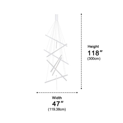 Minimalist Strip Stepless Dimming LED White Modern Chandelier - Flyachilles