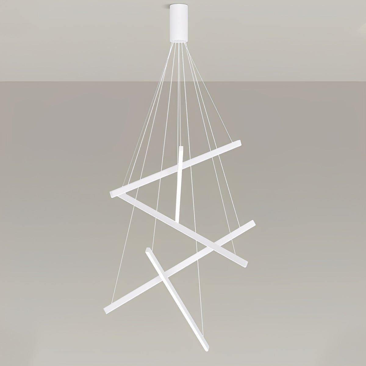 Minimalist Strip Stepless Dimming LED White Modern Chandelier - Flyachilles