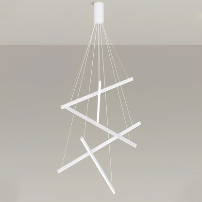 Minimalist Strip Stepless Dimming LED White Modern Chandelier - Flyachilles