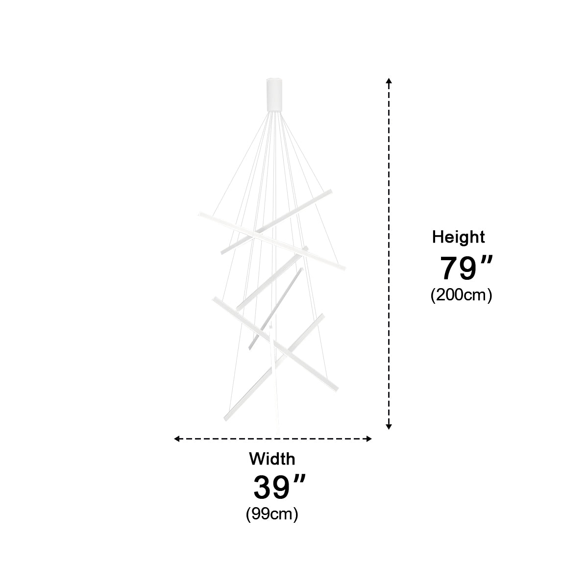 Minimalist Strip Stepless Dimming LED White Modern Chandelier - Flyachilles