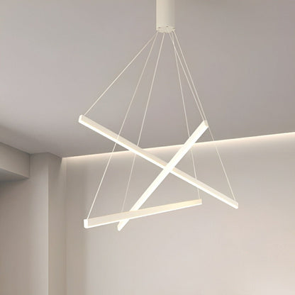 Minimalist Strip Stepless Dimming LED White Modern Chandelier - Flyachilles