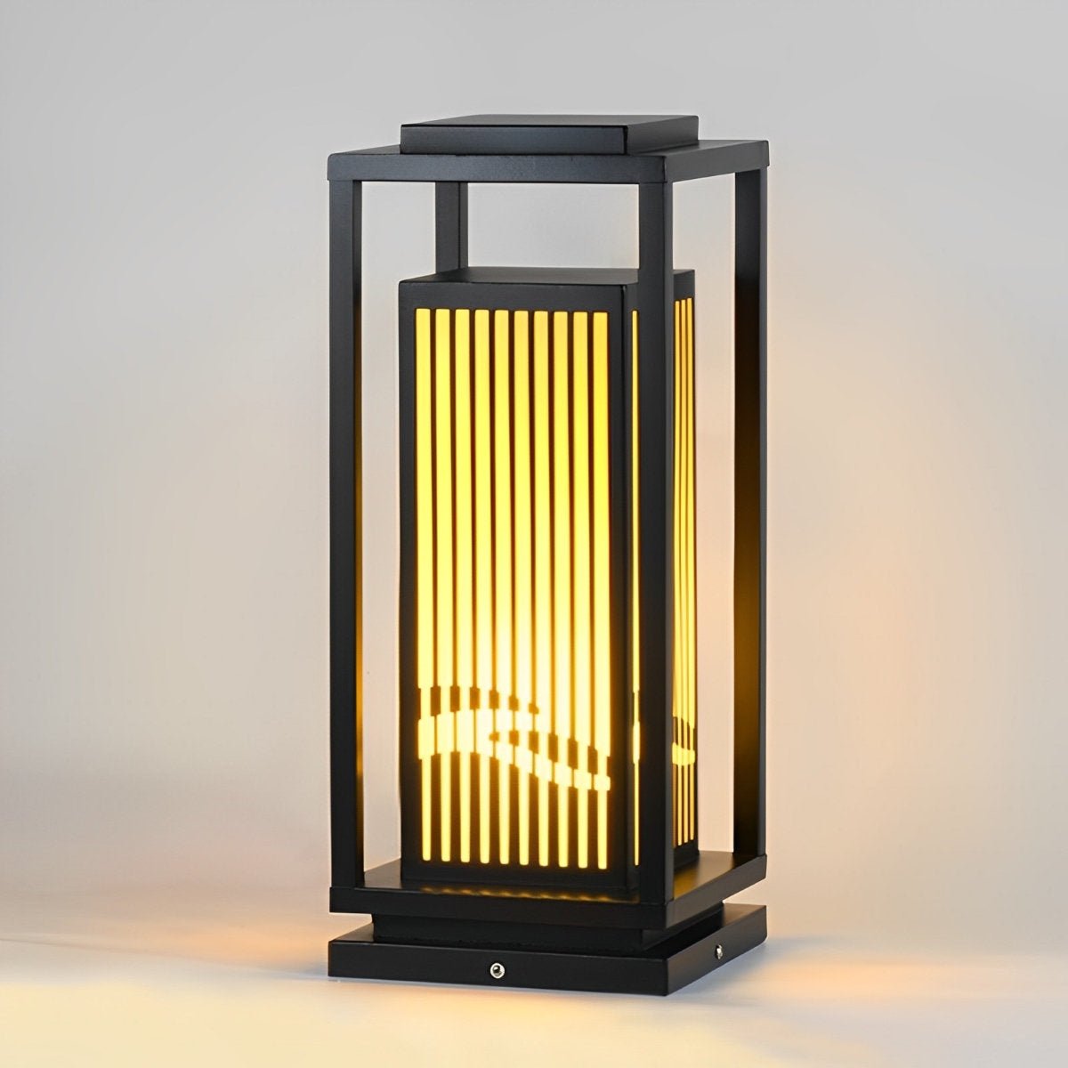 Minimalist Striped LED Black Modern Solar Post Cap Light - Flyachilles