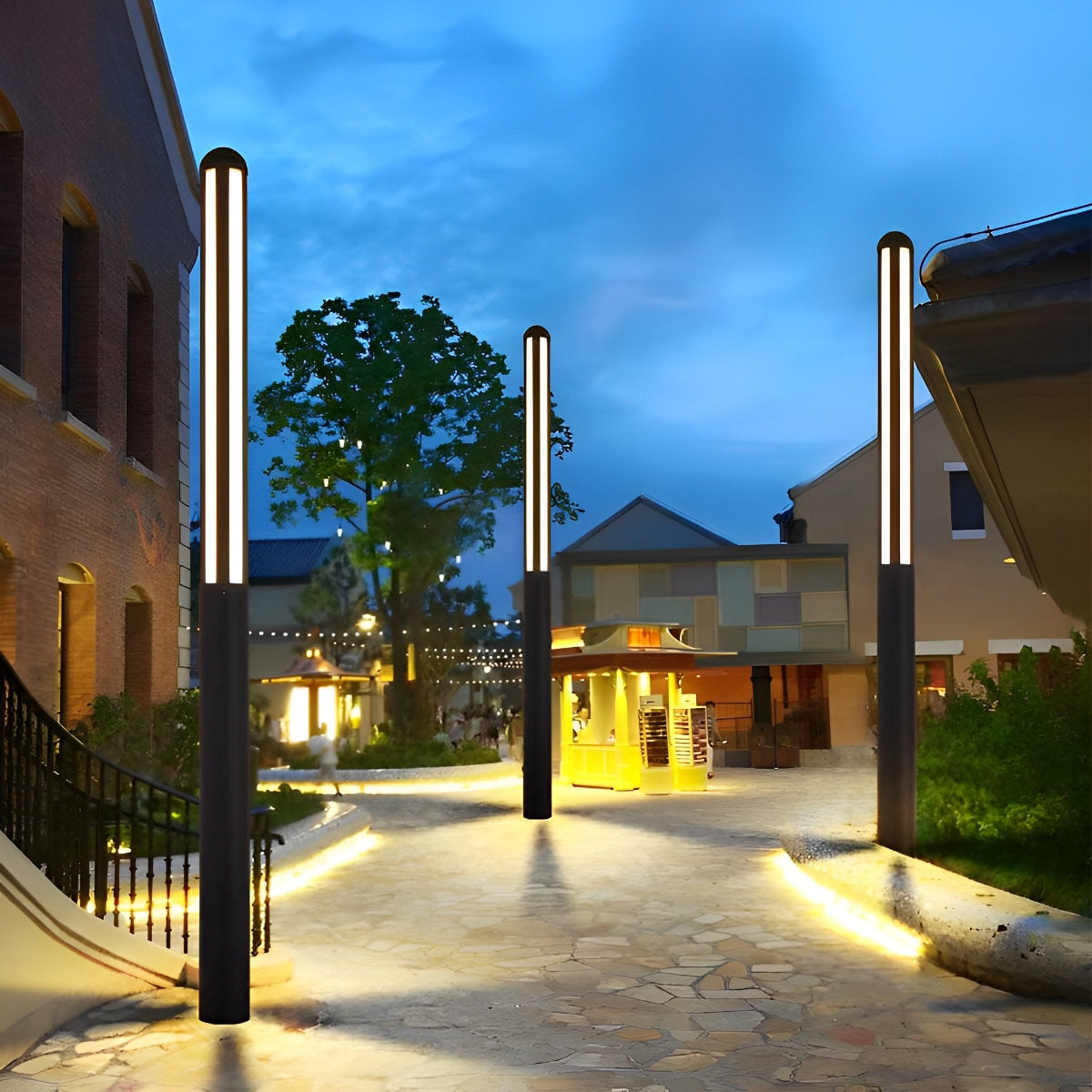 Minimalist Waterproof LED Black Modern Outdoor Pole Lights Street Lighting - Flyachilles