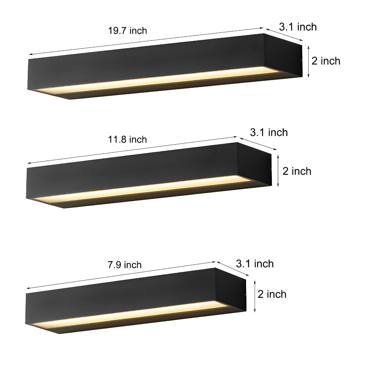 Minimalist Waterproof LED Black Modern Outdoor Wall Washer Light - Flyachilles