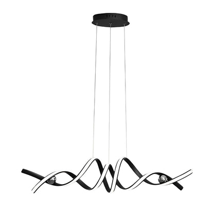 Minimalist Wave Strip Twisted Creative Stepless Dimming LED Chandelier Light Pendant Lamp - Flyachilles