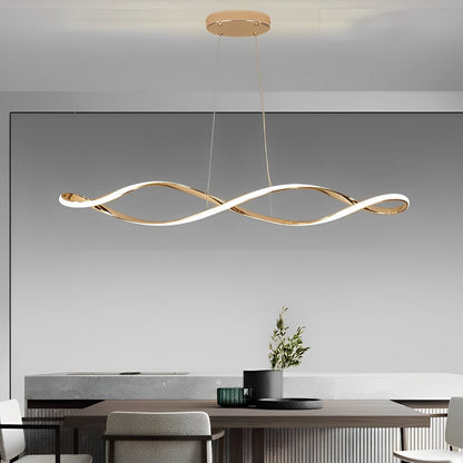 Minimalist Waves Stepless Dimming LED Electroplating Modern Chandelier - Flyachilles