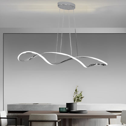 Minimalist Waves Stepless Dimming LED Electroplating Modern Chandelier - Flyachilles